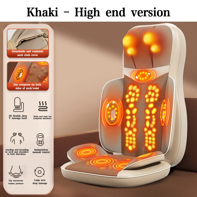 Multifunktionale Körpermassage Ganzkörper Shiatsu Massagestuhl Haushalt Elektrische Matratze Kneten Rückenkissen Nacken Schultermatte Image