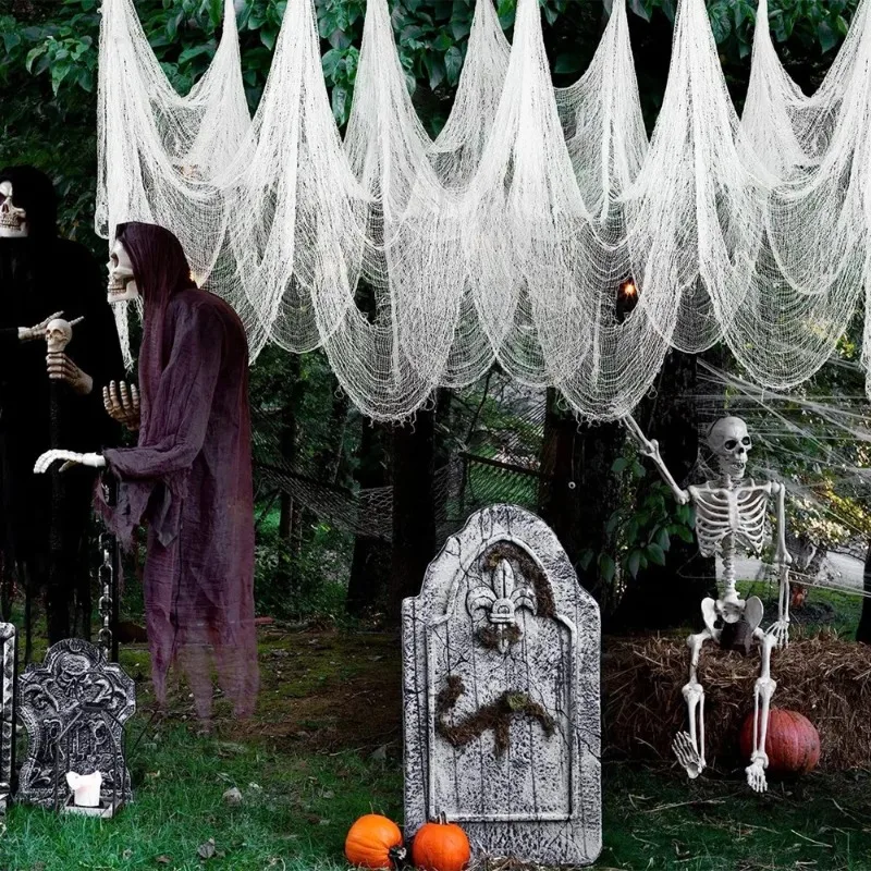 1-20PCS Halloween Gaze Geister Tuch Dekoration Scary Hängende Prop für Outdoor Spukhaus Wand Fenster Hof Party Szene Verwenden Image