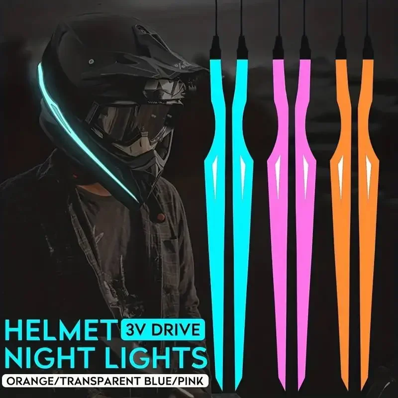 1 Stück leuchten Sie Ihre Fahrt Motorrad-LED-Warnstreifen mit mehrfarbigen reflektierenden Lichtern Lichtfolie DIY Helmstreifen-Zubehör