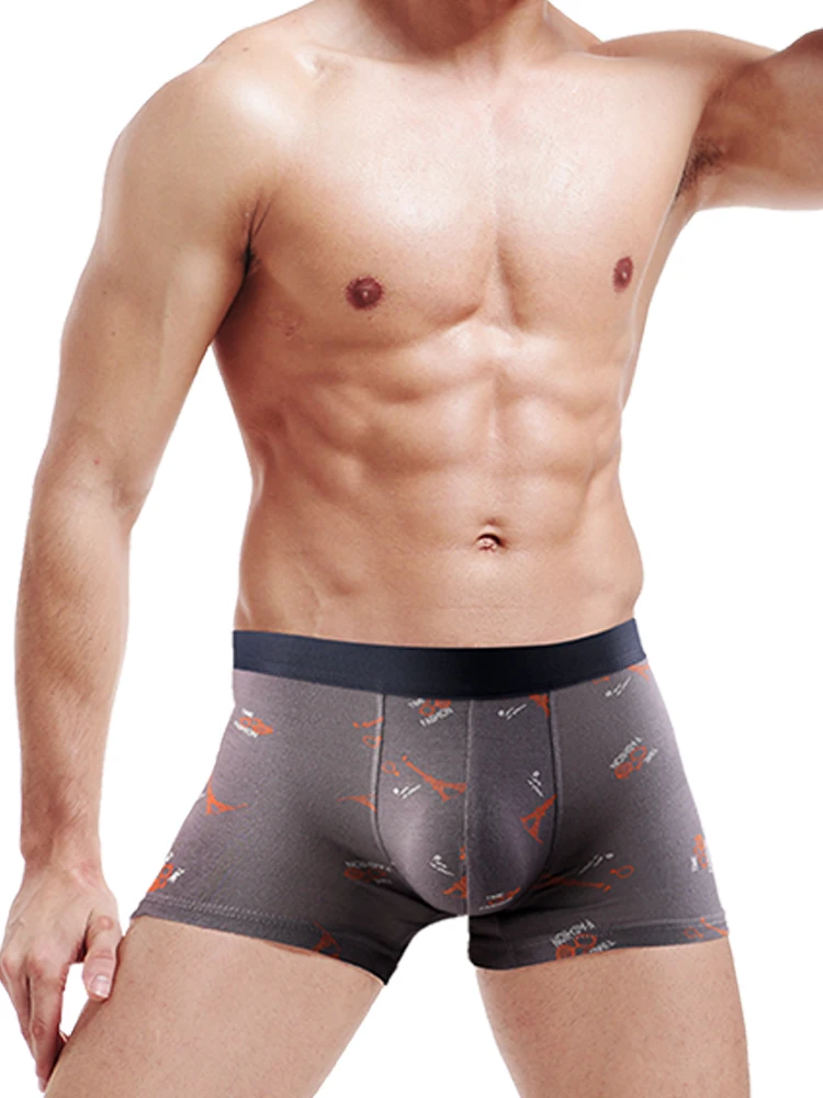 Herrenunterwäsche, Herren-Sommerdruck, bequeme, atmungsaktive Boxershorts, Boxershorts, elastische Persönlichkeit für Herren Image