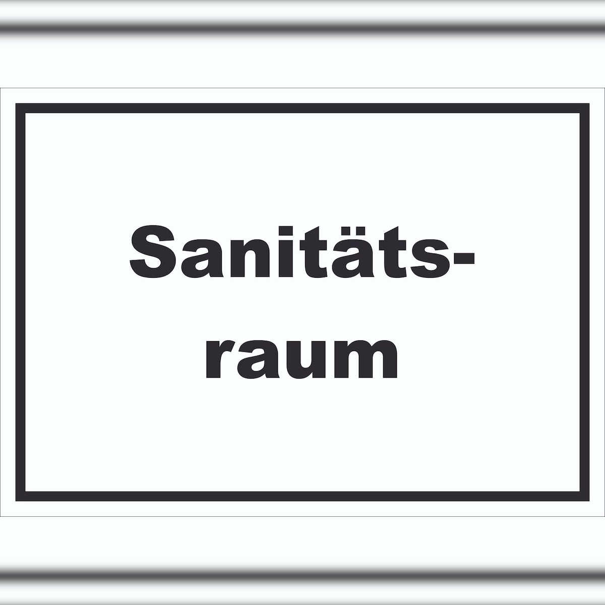 HB-Druck Sanitätsraum Schild mit Text Krankenzimmer waagerecht A3 Rückseite selbstklebend Image