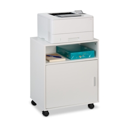 Relaxdays Rollcontainer mit 3 Fächern & Tür, Büro Beistellcontainer, mit Rollen, Büroschrank, HBT: 57x48x34 cm, weiß Image