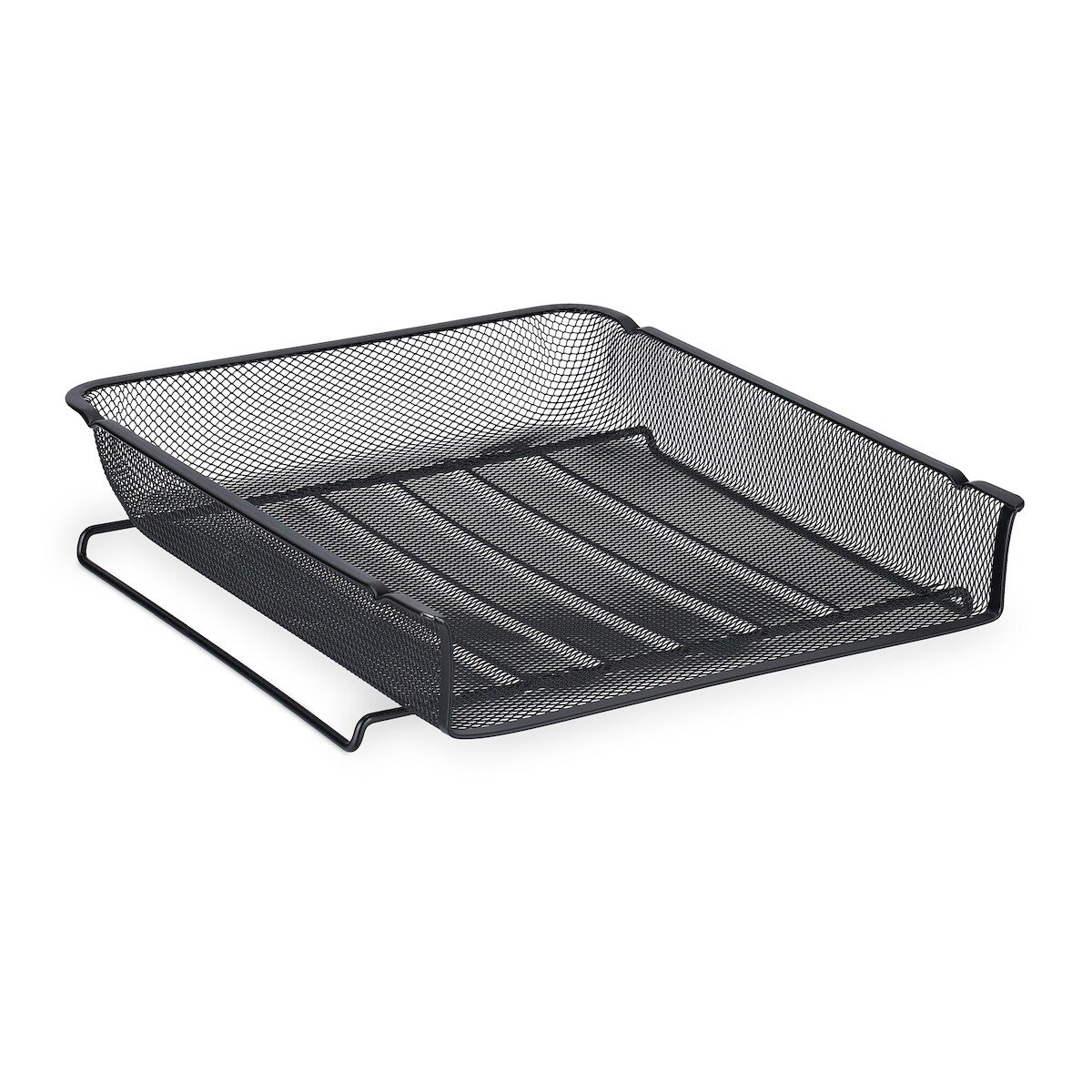 Relaxdays Dokumentenablage, stapelbare A4 Ablage, vertikal, HBT: 6,5 x 28,5 x 34 cm, Briefablage, Mesh-Metall, schwarz Image