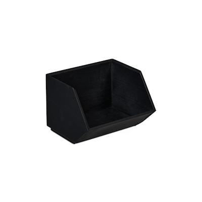 Relaxdays Schreibtischorganizer, 1 Fach, Bambusbox stapelbar, multifunktional, HBT: ca. 12,5 x 17,5 x 15,5 cm, anthrazit Image