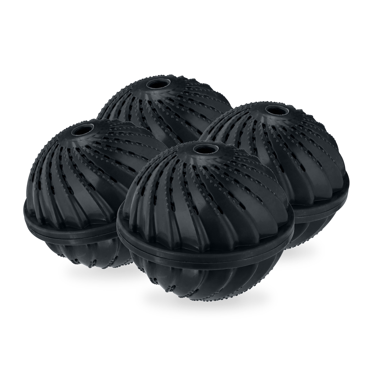 Relaxdays Waschball 4er Set, Waschkugel für Waschmaschine, ökologisch, hautfreundlich, Waschen ohne Waschmittel, schwarz Image