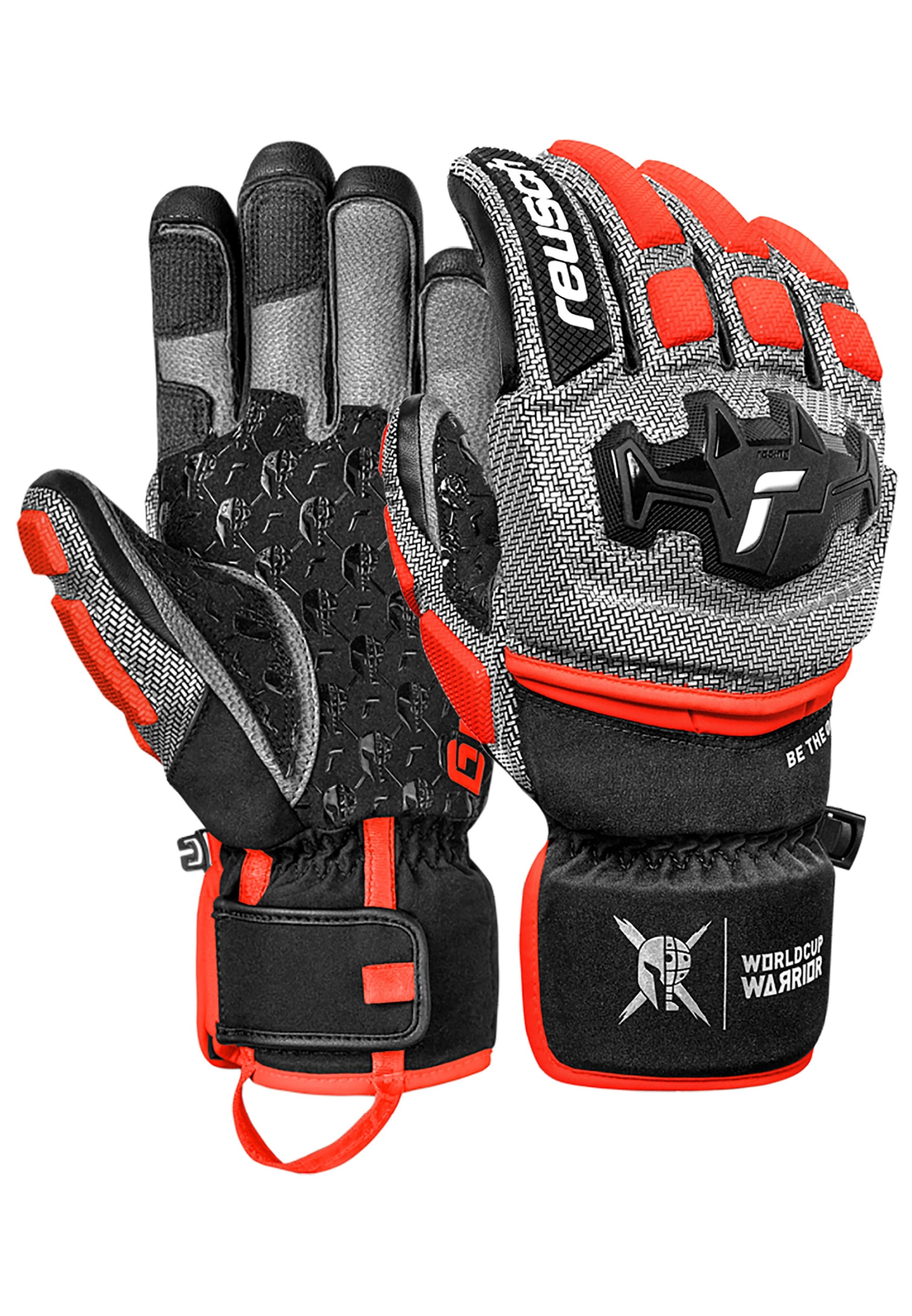 Skihandschuhe REUSCH "Worldcup Warrior GS", Damen, Gr. 8,5, grau, mehrfarbig, 75% Polyester, 10% Ziegenleder, 5% Polyamid, 5% Polyurethan, 3% Synthetik, 2% Elasthan, mehrfarbig, Handschuhe, mit winddichter, atmungsaktiver Funktion Image