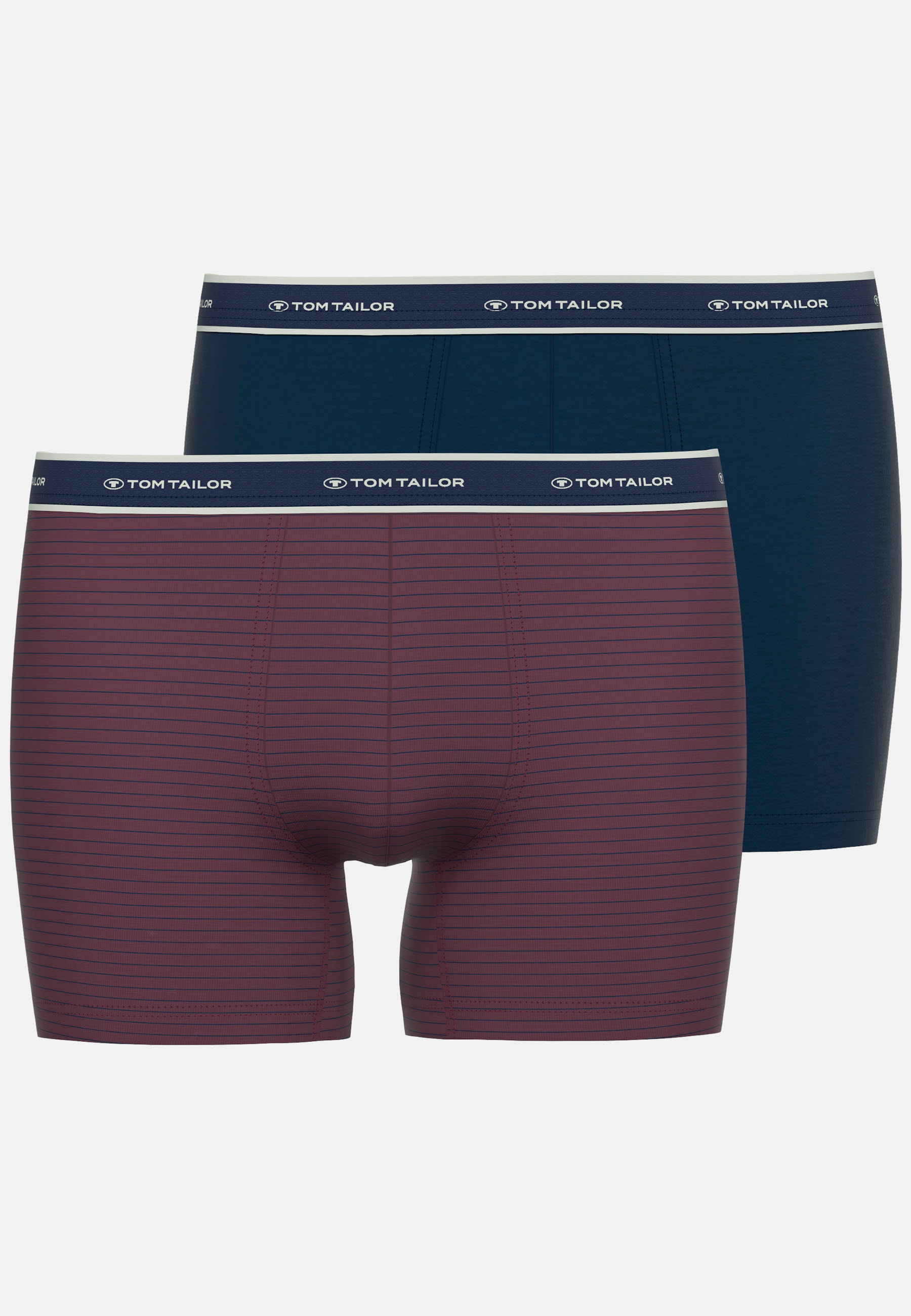 Lange Unterhose TOM TAILOR "Kentucky", Herren, Gr. 8 (XXL), rot (rot, dunkel, ringel), Obermaterial: 95% Baumwolle, 5% Elasthan, eng, Unterhosen Lange Unterhose, Logobund, basic, gestreift, eng, bequem, weich, Baumwollmix