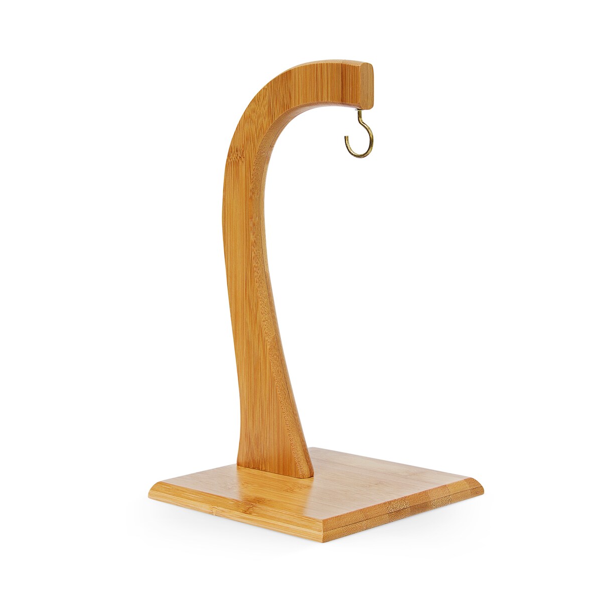 Relaxdays Bananenhalter SHELDON, HxBxT:28,5x16x16cm, dekorativer Bambusständer für Obst, natur Image