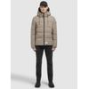 Steppjacke KHUJO "LOGA2", Herren, Gr. M, beige (graubeige), 100% Polyester, unifarben, casual, regular fit hüftlang, Langarm eingesetzt elastischer Bund mit Windstopper, Jacken