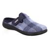 Pantoffel ROHDE "BARI", Damen, Gr. 41, blau, Filz, kariert, klassisch, Schuhe, Hausschuh, Schlappen, Clog, Homeslipper mit Klettverschluss
