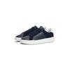 Sneaker TOMMY HILFIGER "TH COURT MIX NUBUCK", Herren, Gr. 43, blau (dunkelblau), Nubukleder, sportlich, Schuhe, Freizeitschuh, Halbschuh, Schnürer mit zwei Logoschriftzügen