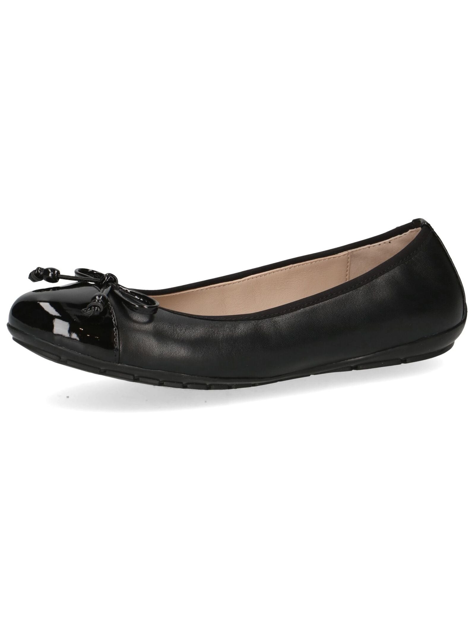 Ballerina CAPRICE "Caprice Ballerinas Leder/Textil", Damen, Gr. 38, schwarz, Leder, Textil, Schuhe