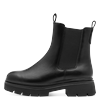 Chelseaboots MARCO TOZZI, Damen, Gr. 36, schwarz, Lederimitat, Elastischer Einsatz, modisch, Schuhe, Blockabsatz, Stiefelette, Herbstboots, Stretcheinsatz außen