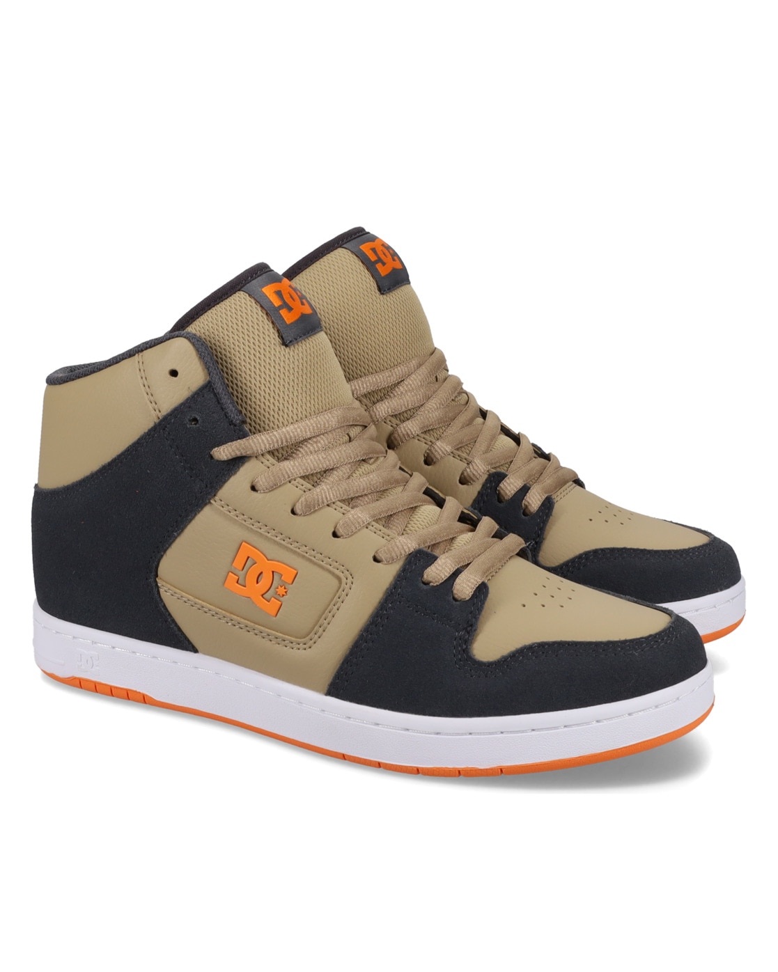 Sneaker DC SHOES "Manteca 4 Hi", Herren, Gr. 7,5(40), grün (grau, beige, khaki), 51.34% Leder, 48.66% Synthetikmaterial, Schuhe Sneaker