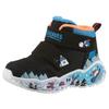Winterstiefel SKECHERS "PLAY SCENE", Kinder, Gr. 24, bunt (schwarz, multi), Lederimitat, Textil, animal-print, kontrastfarbene Details, casual, Schuhe, Klettboots mit Warmfutter, Größenschablone zum Download