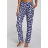 Pyjamahose S.OLIVER, Damen, Gr. 48/50, N-Gr, blau (blau, gemustert), Single Jersey, Obermaterial: 50% Baumwolle, 50% Viskose, gemustert, casual, Hosen, Mit schönem Alloverdruck
