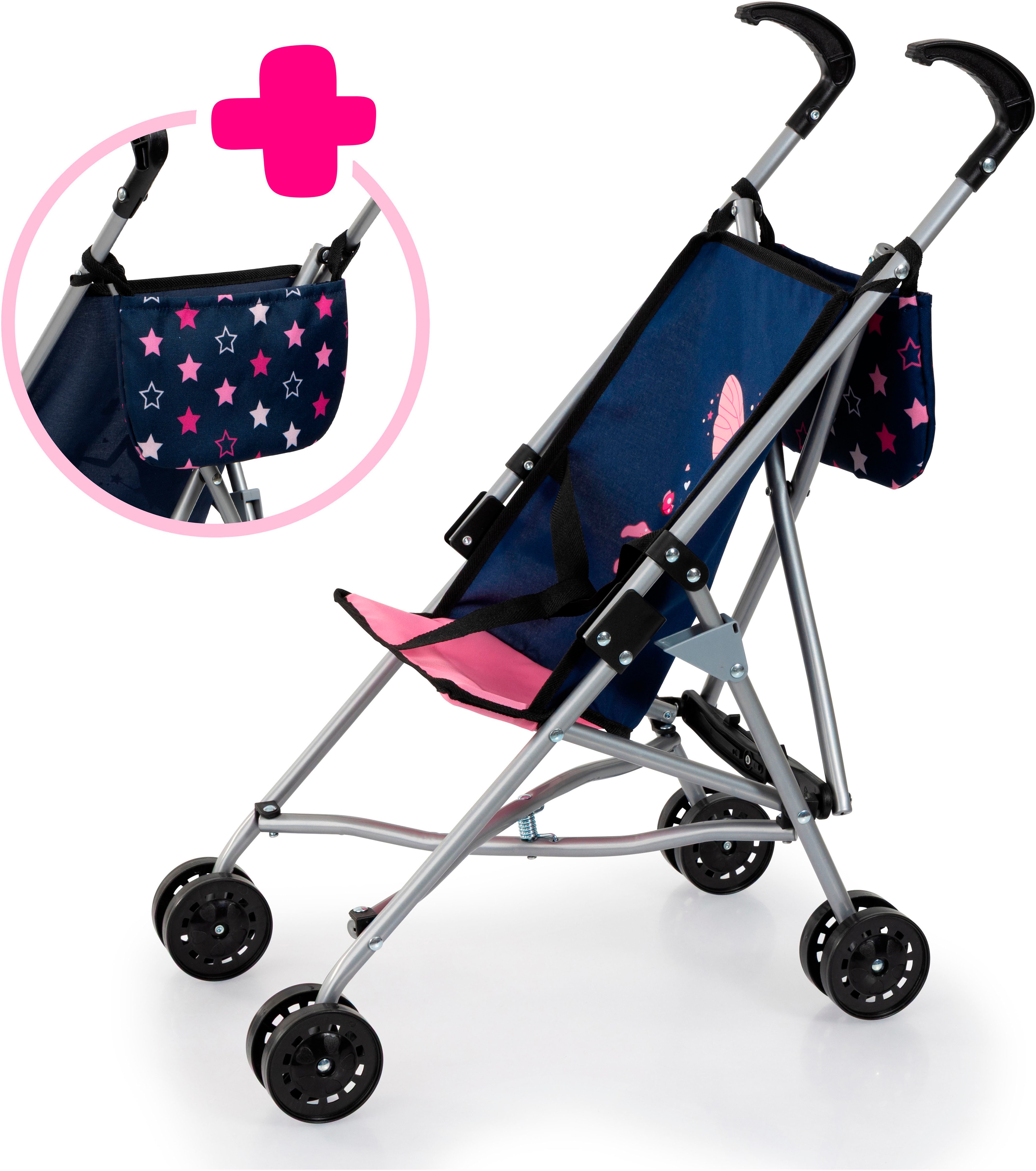 Puppenbuggy BAYER, fee blau, rosa, Puppenwagen, KinderB:27cm H:56cm T:47cm, Metall, Kunststoff, Polyester, mit Tasche, B:27cm H:56cm T:47cm Image