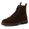 Schnürboots MARCO TOZZI BY GMK, Herren, Gr. 42, braun (mocca), Nubukleder, unifarben, casual, Schuhe, Blockabsatz, Schnürstiefelette mit praktischem Innenreißverschluss