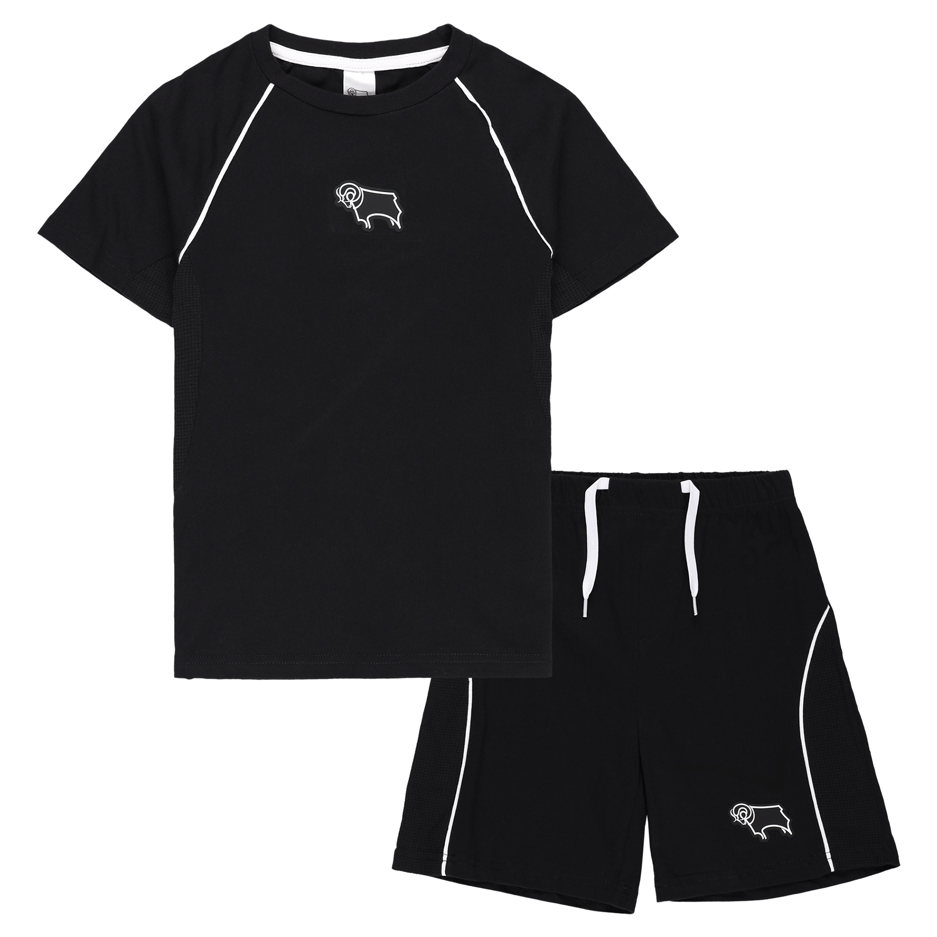 Kurzer Pyjama von Derby County – Schwarz – Jungen Image