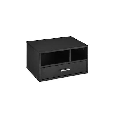 Relaxdays Druckerständer Schreibtisch, 3 Fächer, Regal für Drucker, Druckerhalter, H x B x T: 22 x 40 x 30 cm, schwarz Image