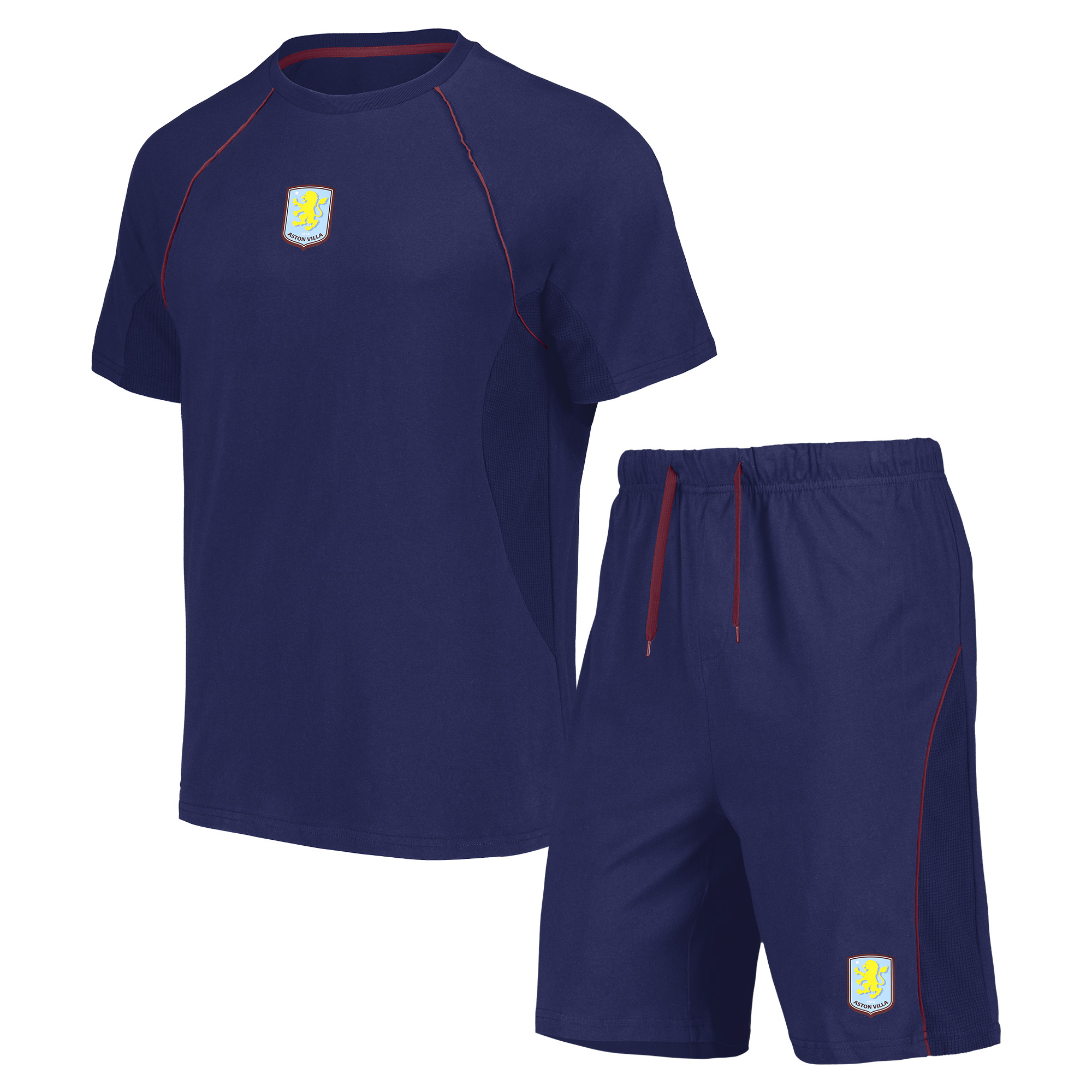 Aston Villa Kurzer Pyjama – Marineblau – Herren Image