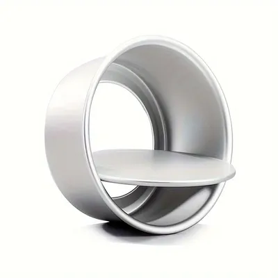 E2 3Pcs Round Cake Pan Set 4/6/8 Inch Hard Anodized Aluminum Mold Home with Removable Bottoms for Easy Cake Removal Baking Mould