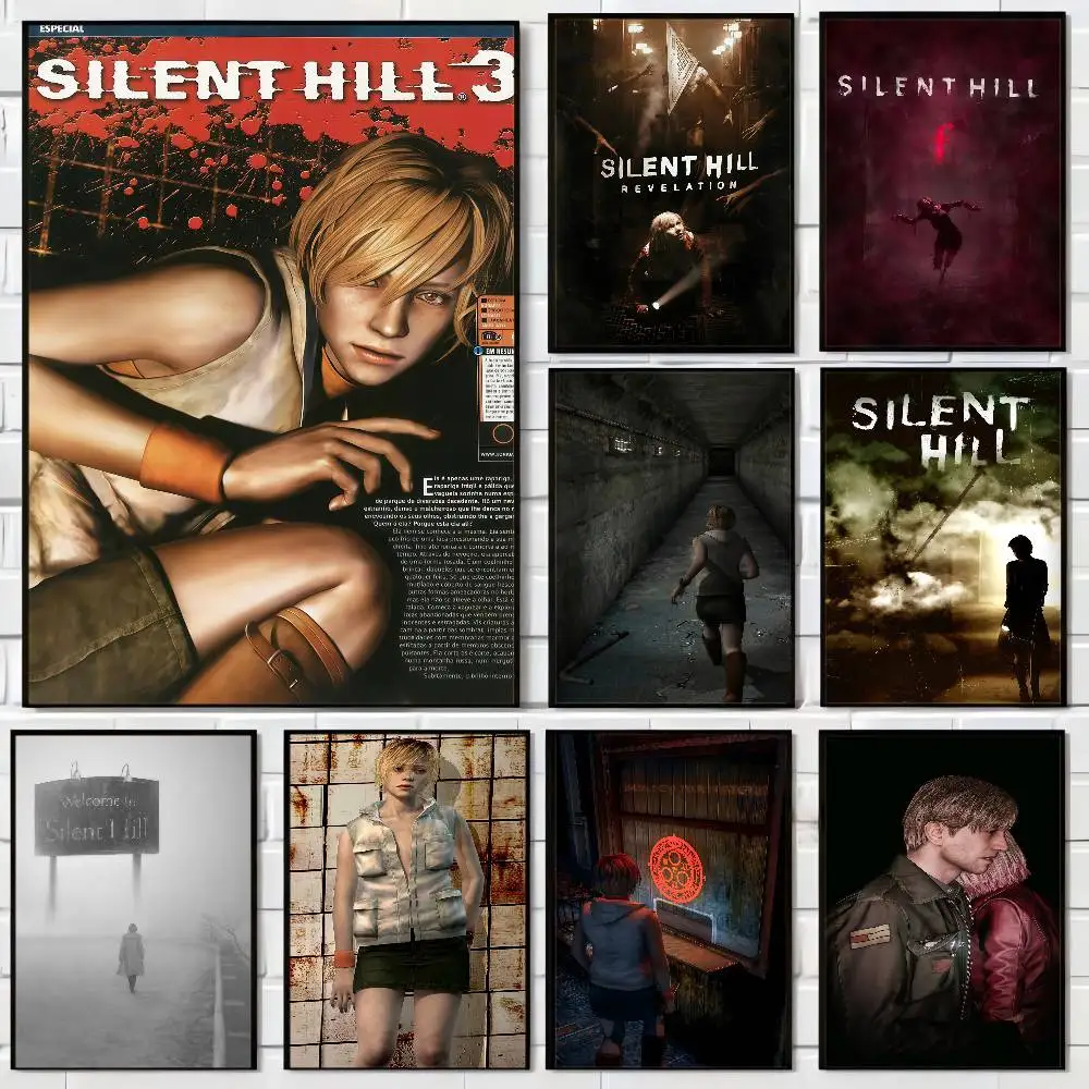 Heißes klassisches Silent Hill 3-Spiel, selbstklebendes Kunstposter, Dekoration, Gemälde, Wandkunst, weißes Kraftpapier, Heimdekoration Image