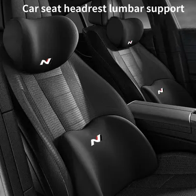 Car Lumbar Back Support Headrest Neck Pillow Seat Waist Cushion For Hyundai N Line Performance I30 I40 Sonata Elantra Veloster