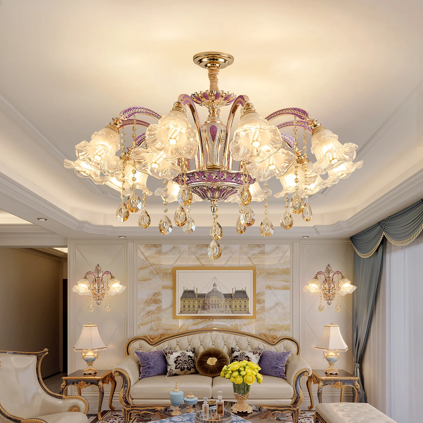 Europäischen Stil Wohnzimmer Kronleuchter Moderne Einfache Licht Luxus Restaurant Schlafzimmer Haupt Licht Unabhängige Villa Halle Neue Lampe