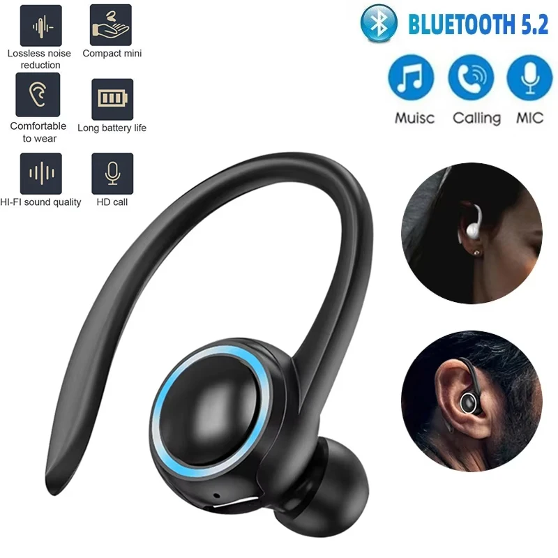 Wireless Headset Einzelne Kopfhörer Mini Freisprecheinrichtung Kopfhörer TWS HIFI Bass Noise Cancelling Sport Headset Mit Mikrofon Für Smartphone Image