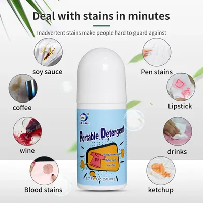 50ml Clothing Stain Removers Decontamination Ball Cleaner Rolling Removers No-wash Stain Stain Detergent Magic Bead Oil Cof X5j3