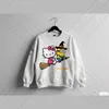 2025, Herbst Minions Hello Kitty Print Damen-Sweatshirt, sportlicher, lässiger Stil mit Übergröße, Streetwear, trendiger Hip-Hop-Stil