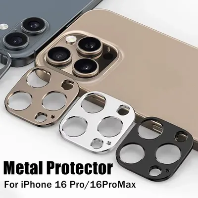 Full Cover Metal Camera Lens Protector Case For IPhone 16 15 17 Pro Max Tempered Glass For 13 12 Mini Back Cover Accessory