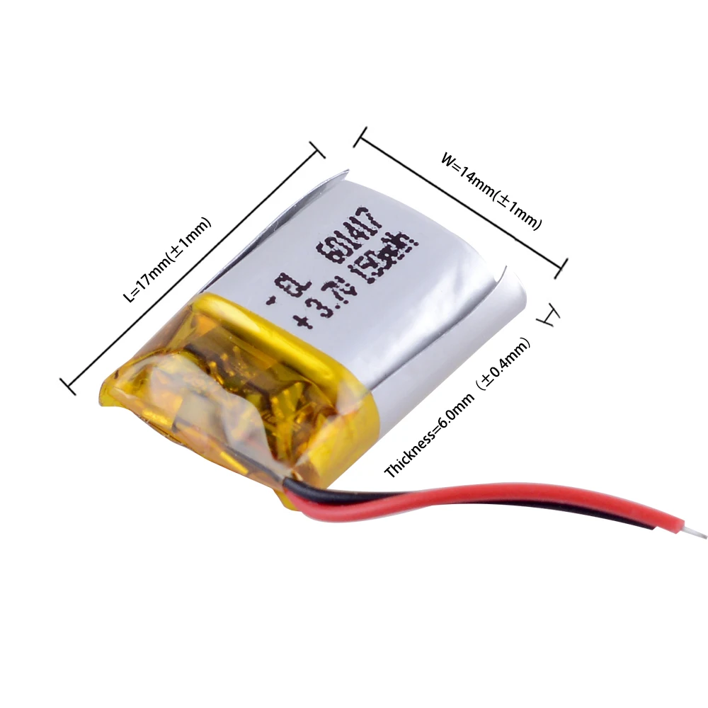 3,7 v 150mah wiederauf ladbare Lithium-Li-Ionen-Polymer-Batterie Lipo für MP3 MP4 MP5-Pad DVD E-Book Bluetooth-Headset Kopfhörer Image