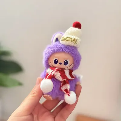 [No Doll] Christmas Clothes For 10cm Mini Labubu 4.0 Dolls Mini Cute Christmas Scarf Hat Set Clothes Dolls Accessories