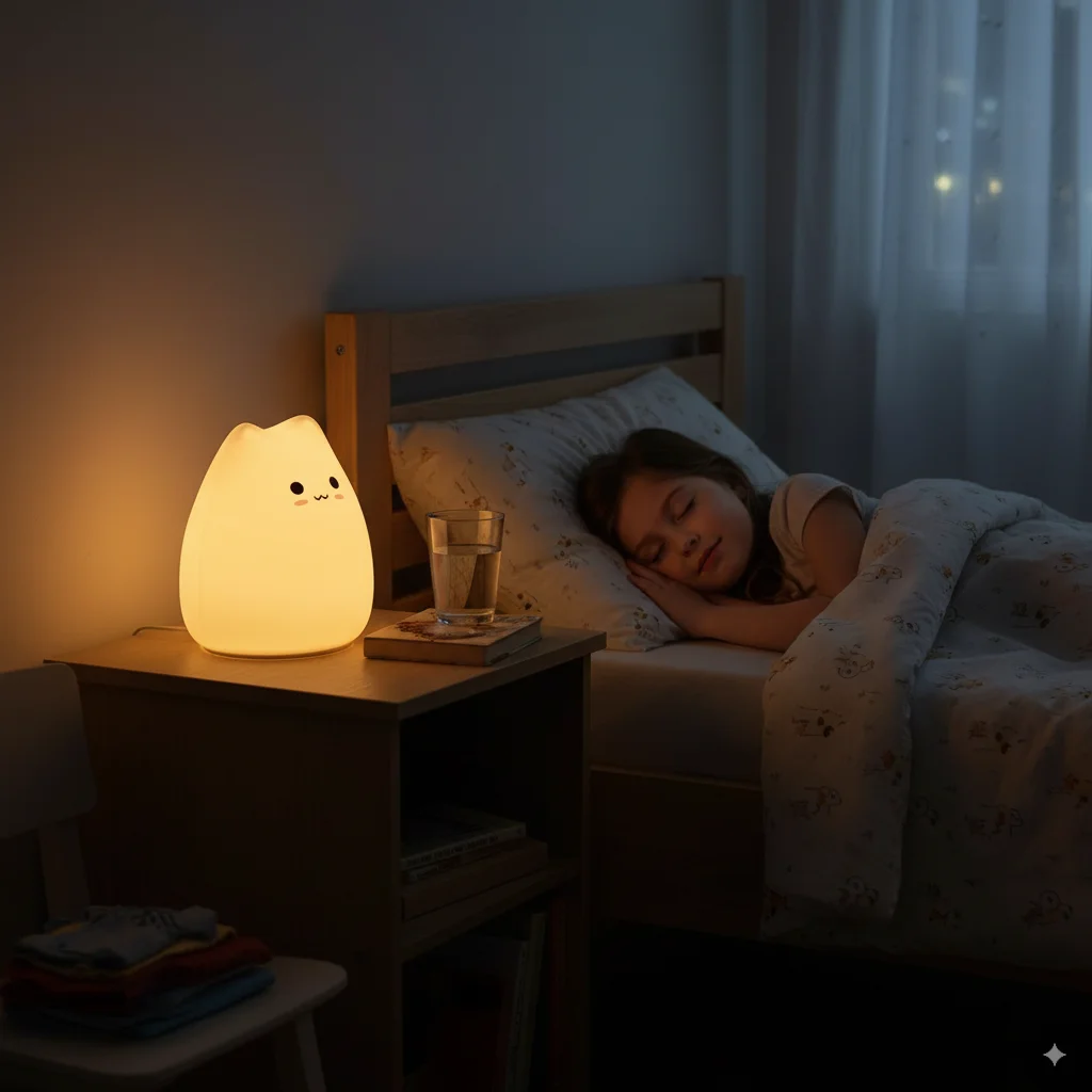 7 farben Led Nachtlicht Indoor Sensor Lampe Silikon Baby Schlafen Katze Touch Weiche Kind Niedlichen Cartoon Lichter Für Kinder Kinder zimmer