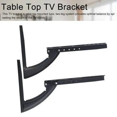 Schwarze Metall-Stahlhalterung für flachen LED-LCD-Bildschirm, TV, Desktop, Tischplatte, Ständer, Halter, Desktop-TV-Halterung, TV-Ständer, TV-Halterung