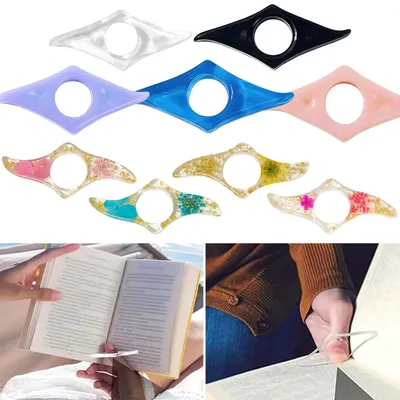 Book Page Holder Thumb Book Holder Ring Book Opener Acrylic Press Bookmark Reading Aid Thumb Bookmarks for Book Lovers Readers