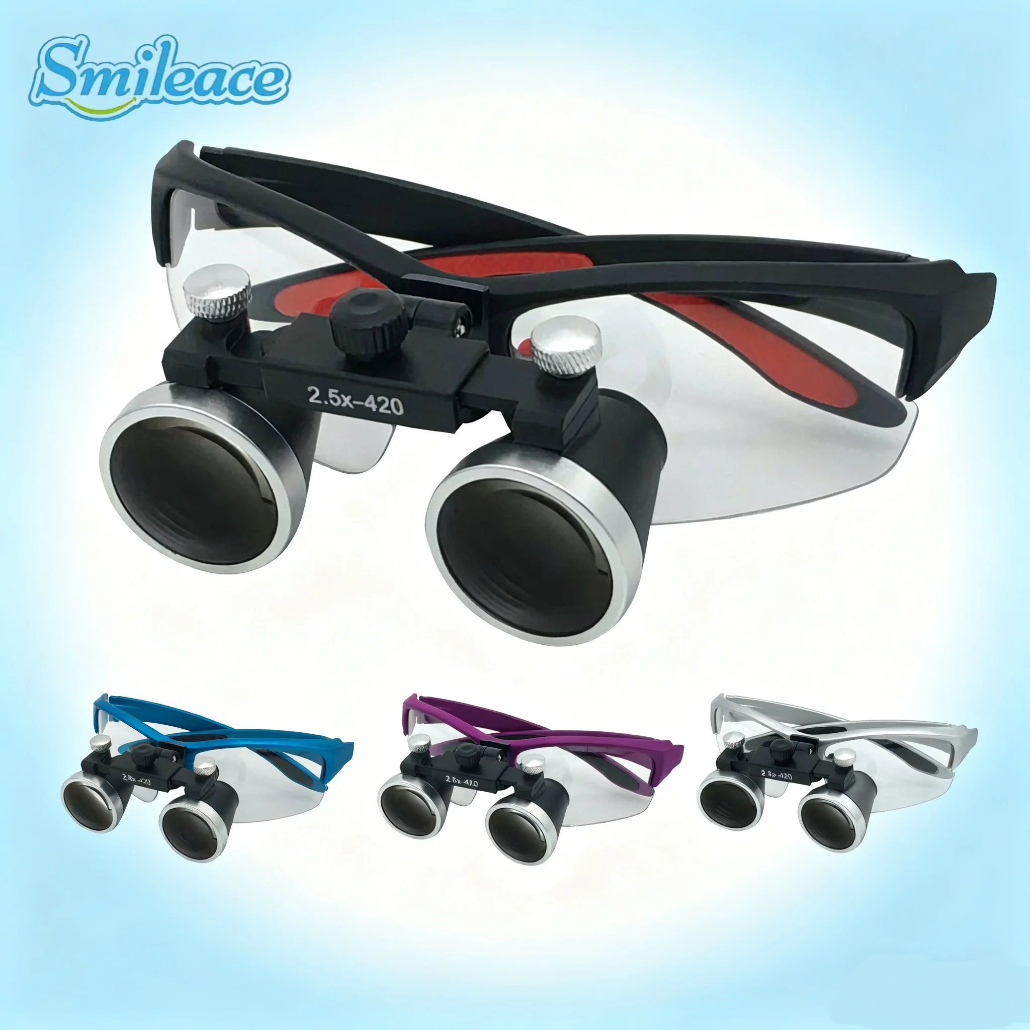 Zahnmedizin-Fernglaslupe, 2,5 x 3,5 x, ultraleichte optische Lupen, 320–420 mm Lupe für Zahnchirurgie-Werkzeuge Image