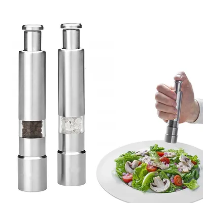 1 Piece Salt and Pepper Grinder Set Original Pump Grind Pepper Mill Thumb Press Grinder for Peppercorns Sea Salt YY027