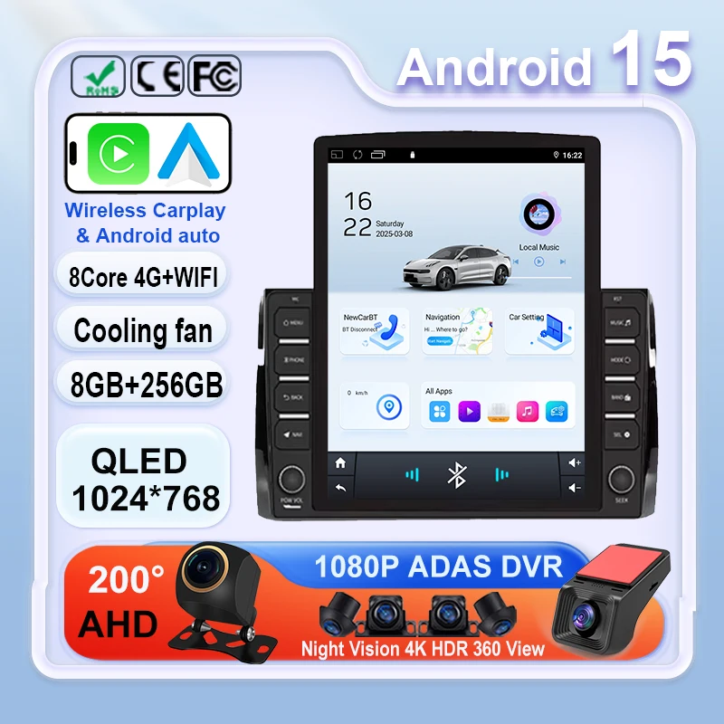 Auto Radio Android 15 Für Skoda Kodiaq 2016 - 2021 Karoq NU7 2017-2021 GPS Navigation Multimedia Player Bildschirm WIFI 4G 9,7 zoll Image
