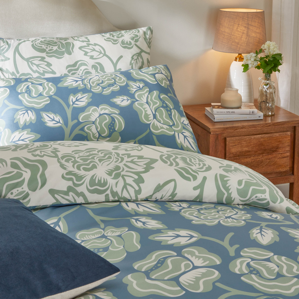 Duvet Day Camellia Printed Soft Touch Cover Set, King, French Blue - Size King | Duvet Day Sale | Discount Designer Brands