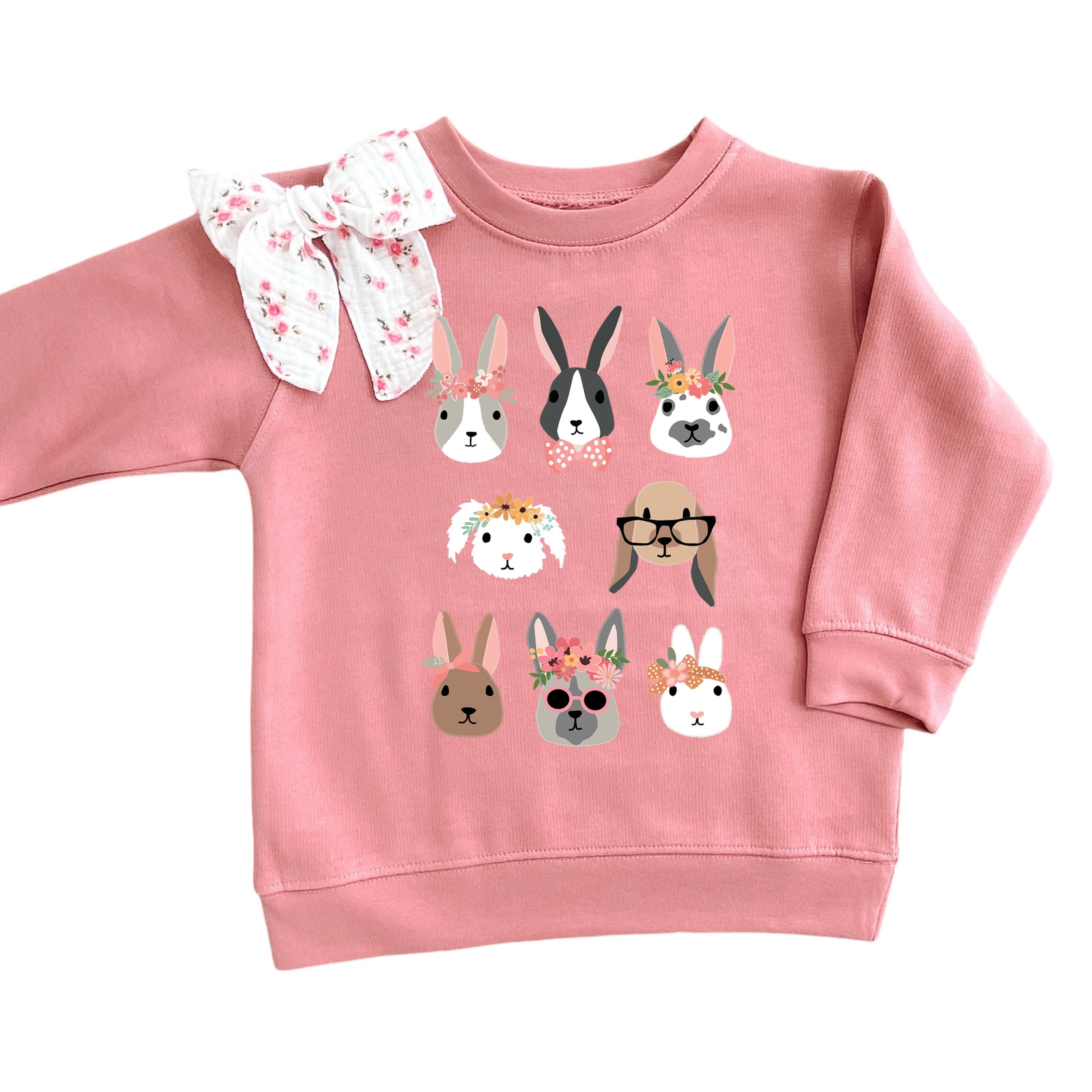 Felpa pasquale a forma di coniglietto per bambine / Felpa pasquale per bambini piccoli / Completo da coniglietto per bambini / Felpa pasquale per bamb