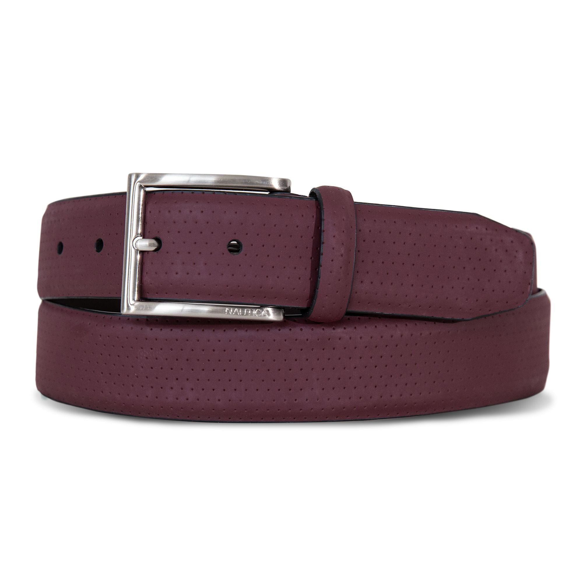 Nautica Men's Perforated Leather Belt 605 (Pink Shrimp), 32W