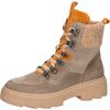 Schnürboots WALDLÄUFER "H-SAIGA", Damen, Gr. 7,5 (41), beige (beige, orange), Nubukleder, Veloursleder, Textil, kontrastfarbene Details, modisch, Schuhe, Winterboots, Plateauboots, Schnürstiefelette, H-Weite (= sehr weit)