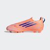 Fußballschuh ADIDAS PERFORMANCE "F50 LEAGUE LACELESS FIRM/MULTI-GROUND E KINDER", Gr. 38,5, beam orange, lucid blau, cloud weiß, Synthetik, Textil, sportlich, Schuhe, geeignet für Rasen- und Kunstrasenplätze