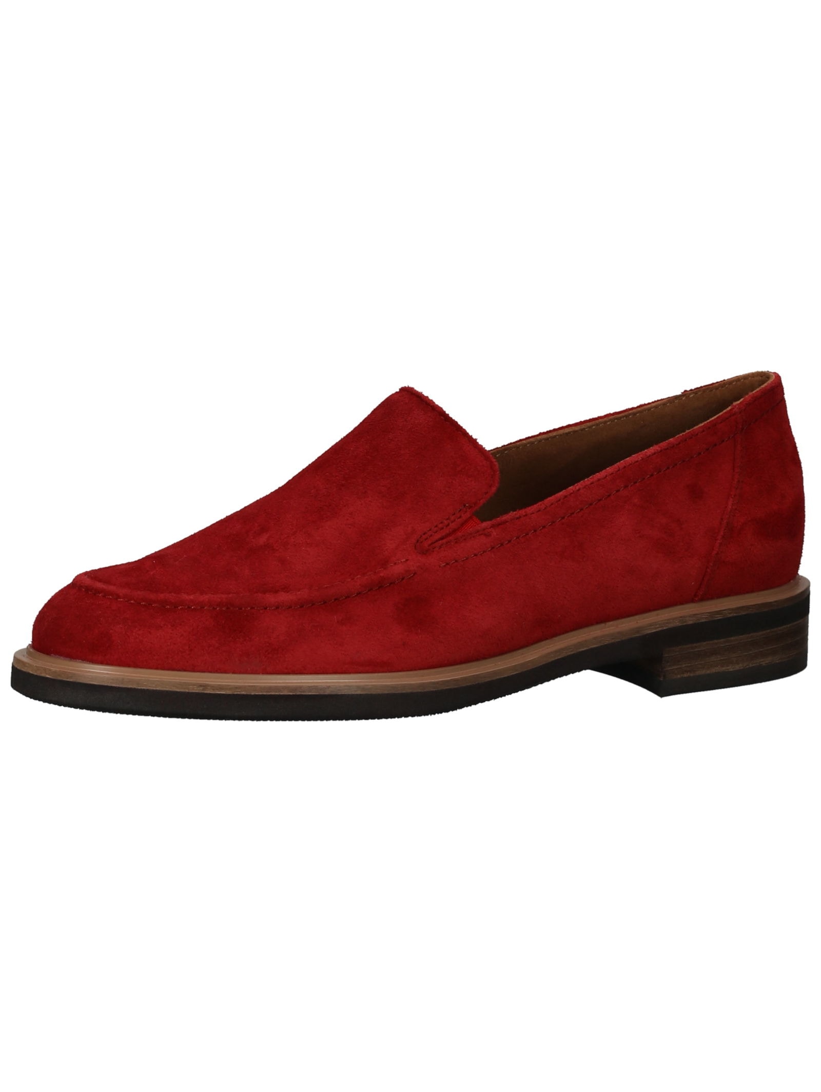 Slipper PAUL GREEN "Paul Green Slipper Veloursleder", Damen, Gr. 38,5, rot, Veloursleder, Casual, Schuhe
