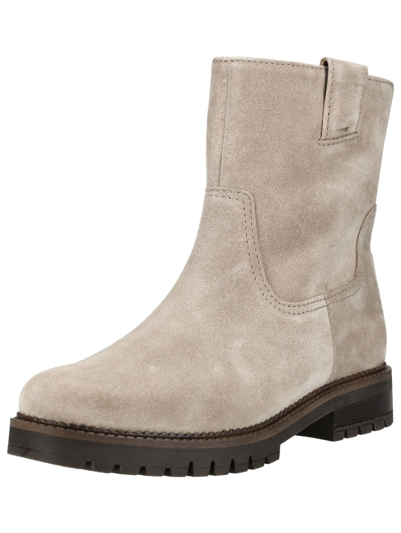 Stiefelette GABOR COMFORT "Gabor Comfort Stiefelette Veloursleder", Damen, Gr. 38, beige, Veloursleder, Schuhe