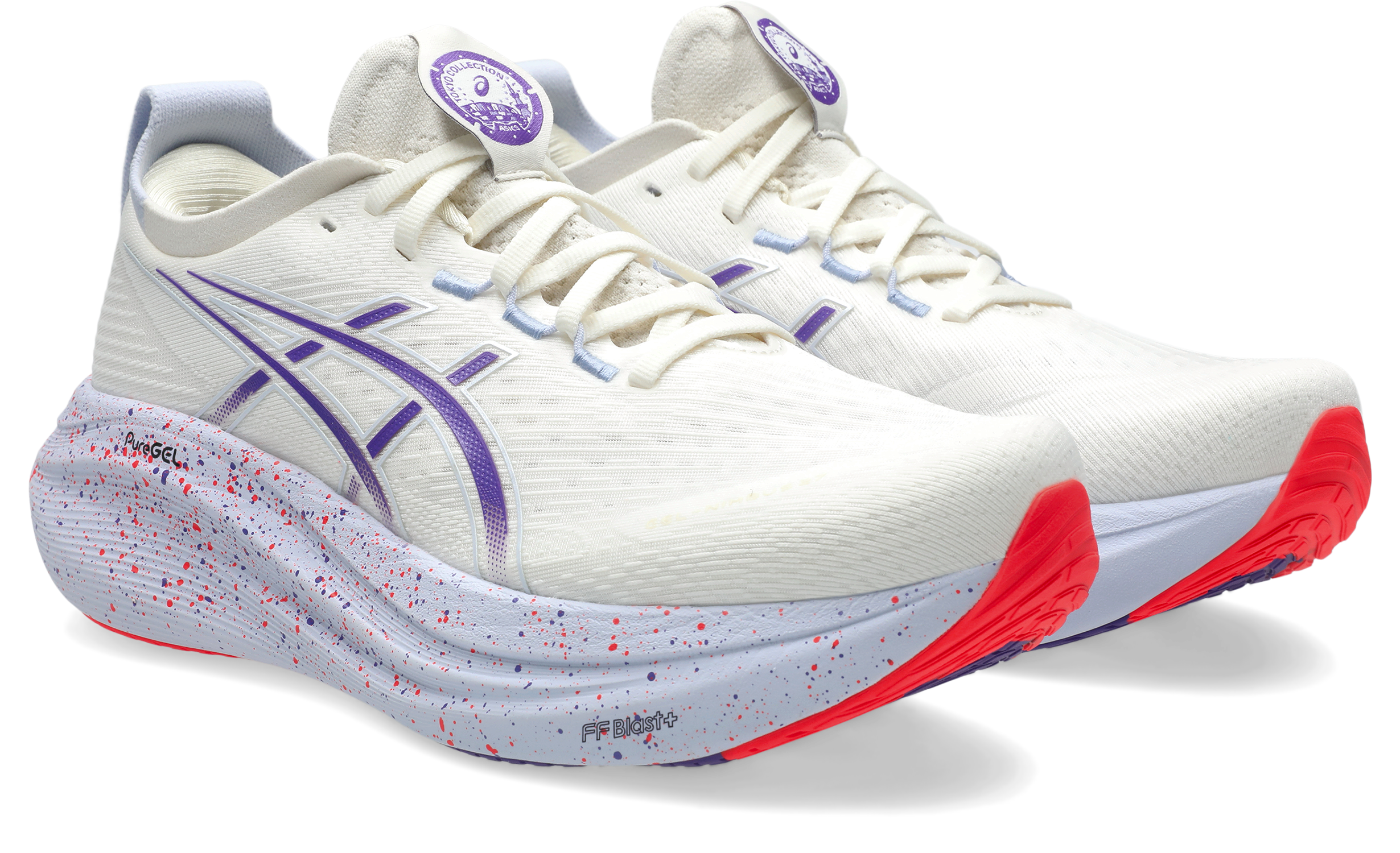 Laufschuh ASICS "GEL-NIMBUS 27 TOKYO", Gr. 49, lila (cream, edo lila), Textil, sportlich, Schuhe