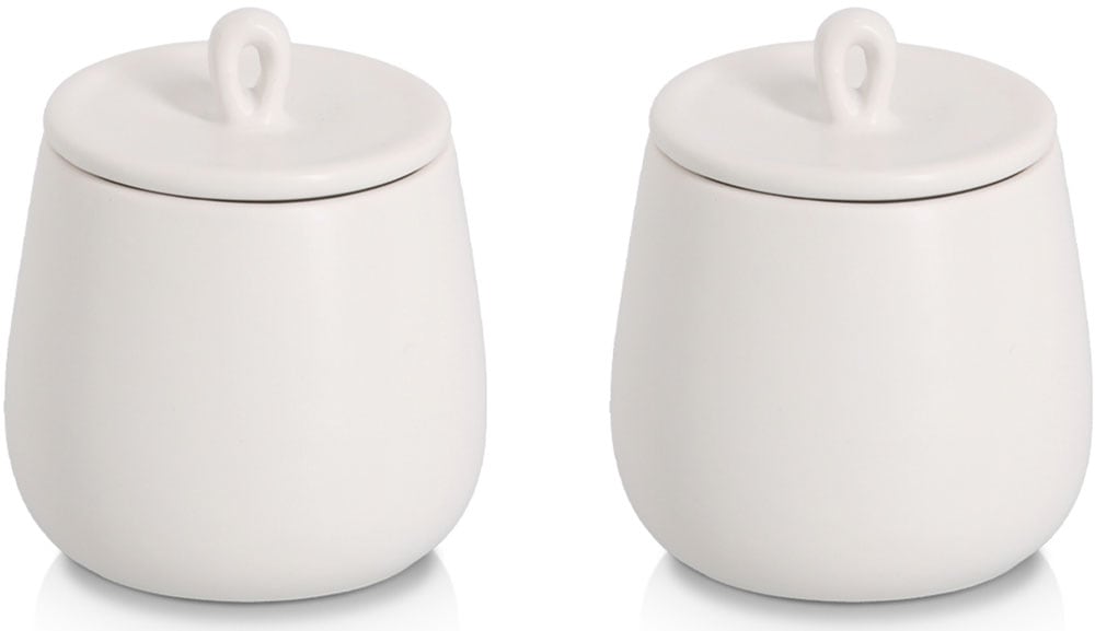 Gewürzbehälter ZELLER PRESENT "Gewürzdose, 2-tlg.", weiß, H:10cm, Lebensmittelaufbewahrungsbehälter, schützt vor Feuchtigkeit, 220 ml